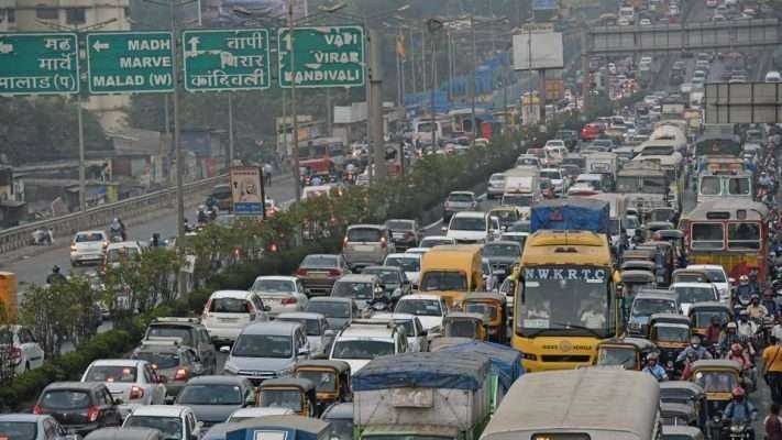 traffic-jam in highway 