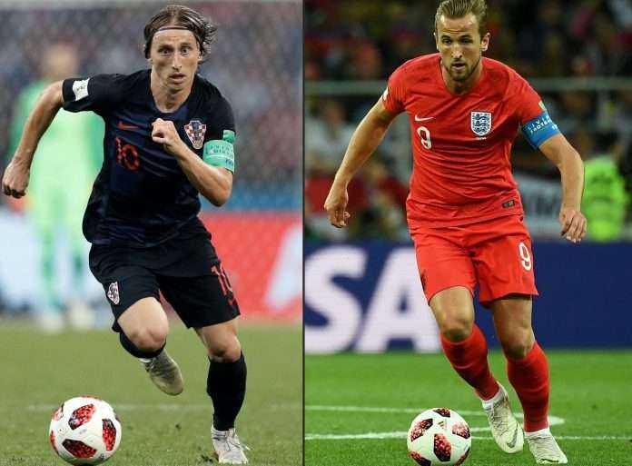 Croatia's Luka Modric against England's Harry Kane