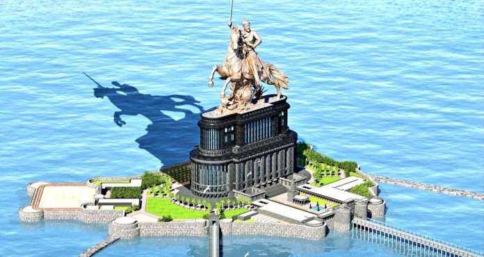 shivaji maharaj statue in arabian sea