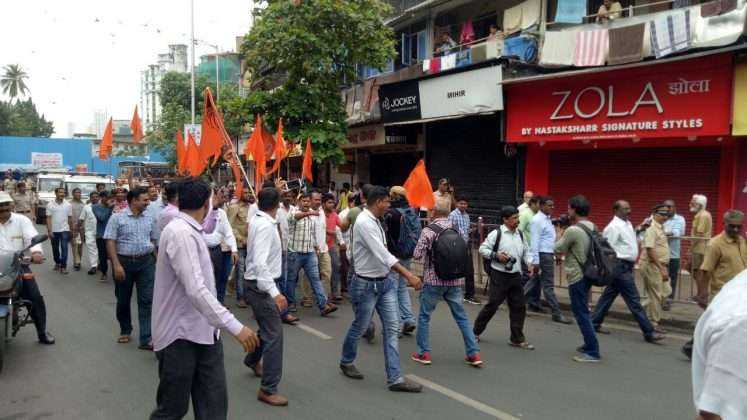 maratha protesters slogan jay bhavani jay shivaji