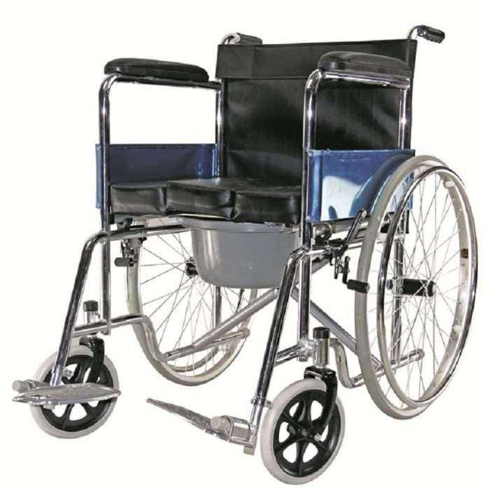 chromed-portable-commode-wheelchair