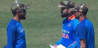 dhoni kohli wears special cap tribute for armed forces