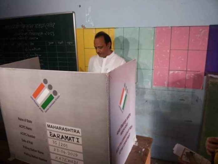 Ajit pawar cast his vote