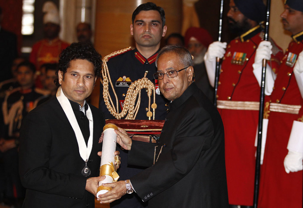 Bharat Ratna award from Indian President Pranab Mukherjee