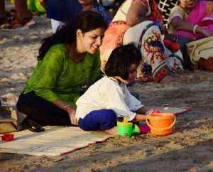 Mothers Day at Mumbai Beach