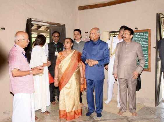 president of india ram nath kovind gives visited to mahatma gandhi sevagram ashram