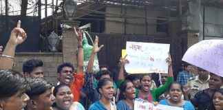 Vidyarthi bharti protest against amithbh bachchan to support aarey in mumbai