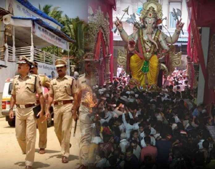 mob scuffle to police in ganesh idol immersion at pune