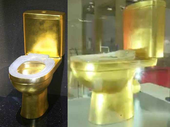 toilet made of solid gold 40 thousand diamonds on seat get viral on social media