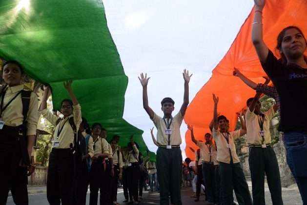 new mumbai 1111 feet long tricolor rally