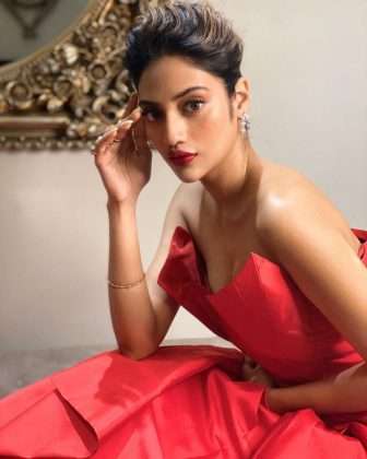 tmc mp nusrat jahan latest photos in red gown went viral on social media