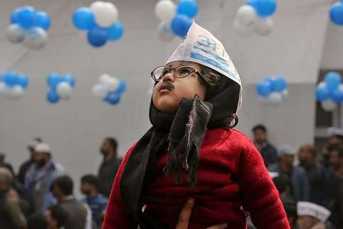 At AAP Headquarters, 'Baby Kejriwal' Celebrates Party's Victory
