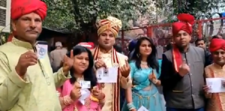 delhi assembly elections 2020 groom reached polling booth before marriage