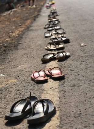 Slippers queue outside the state bank of india in dahanu