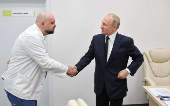 Russian president Putin meet doctor Denis Protsenko