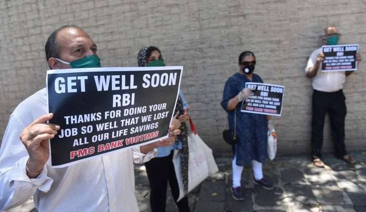 PMC Bank Victims Protest outside RBI in Mumbai on Wednesday 24th June