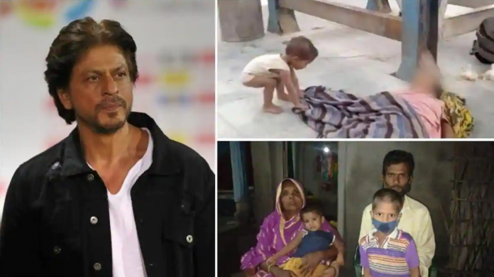 bollywood shahrukh khan helps the kid who tried to wake up his dead mother at a station from a viral video