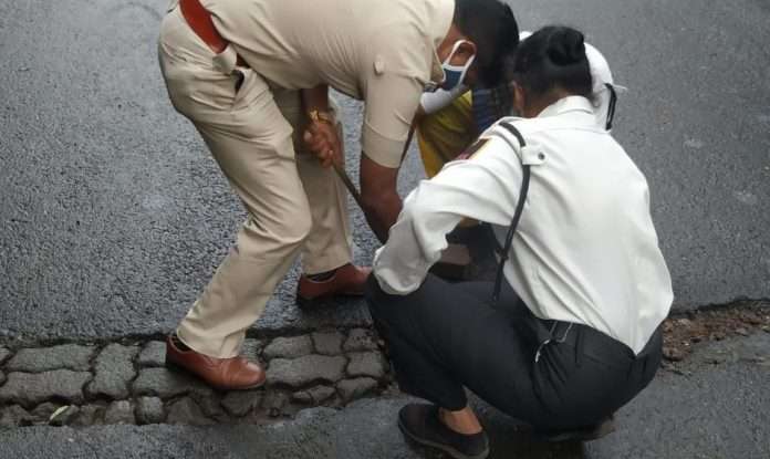 Police is giving initiative for vanishing potholes