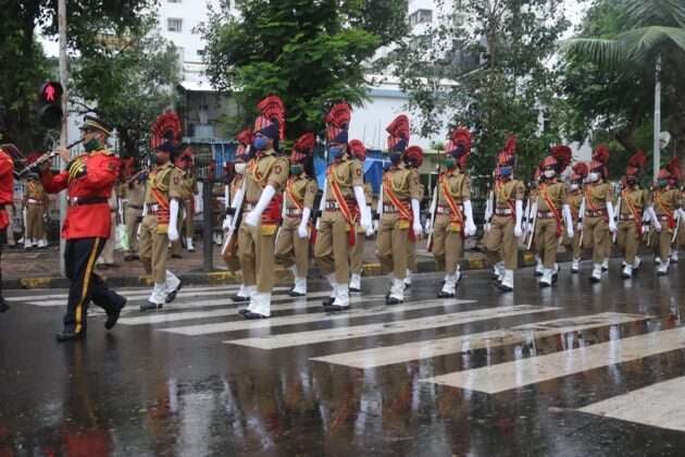 POLICE PRACTICE PARADE FOR INDEPENDENCE DAY NEAR MANTRALAYA