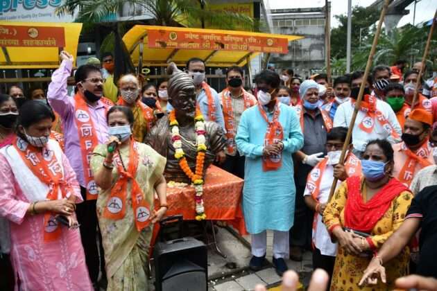 protest over removal of shivaji maharaj statue in belgaum karnataka