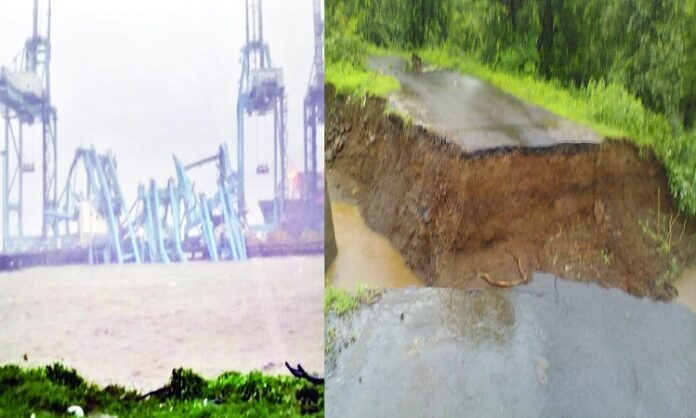 Winds blow in Raigad, flood situation in many places in Uran