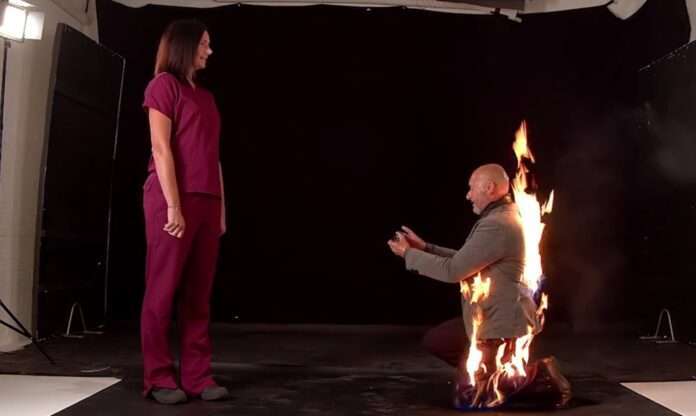 propose with fire on body viral 1