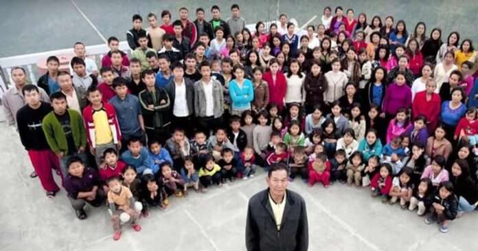 The world's largest family with 181 members in Mizoram