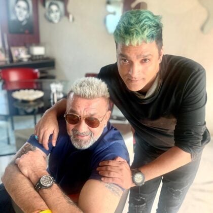 Alim Hakeem has given a platinum blonde look to Sanjay Dutt's hair.