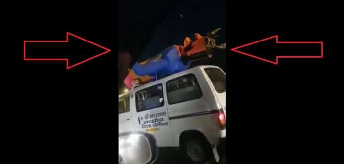 viral video ravviral video ravan statue on ambulance corona affect dussehra 2020 cancelan statue on ambulance corona affect dussehra cancel