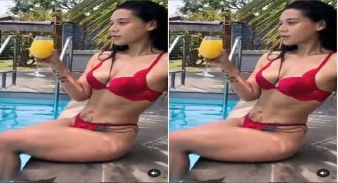 bollywood in pics tiger shroff sister krishna shroff looking hot in red bikini share video after breakup