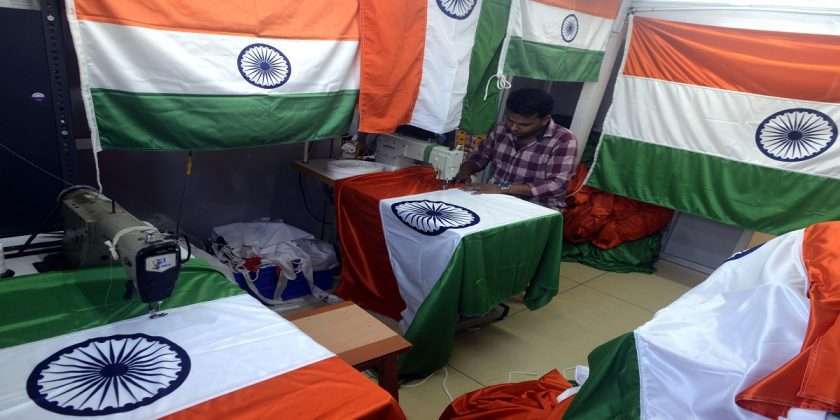 Making of indian flag at byculla for 26th jan republic day