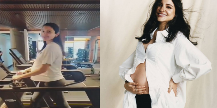 anushka sharma workout on trademill in pregnancy