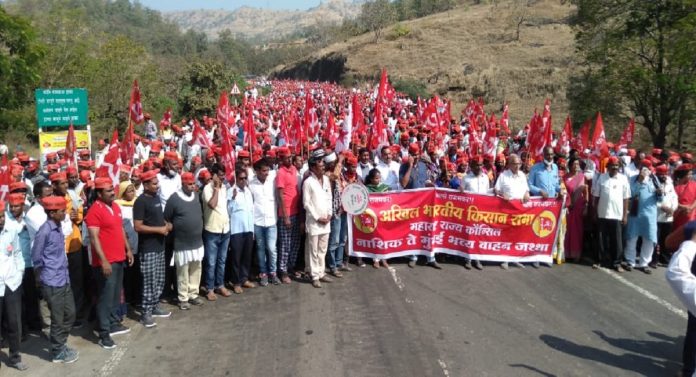 farmer protest akhil bharatiya kisan sabha morcha reached in mumbai