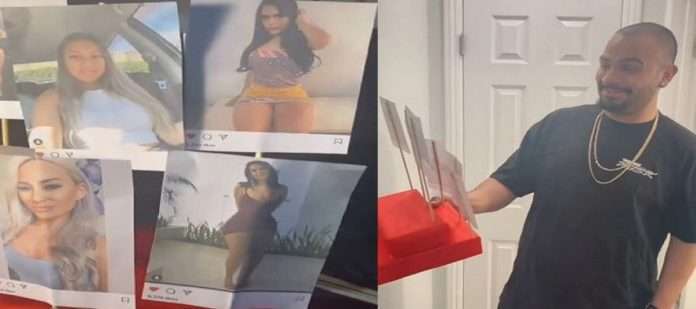 Husband like photos of women wife printed the same photos and gave Valentine's gift
