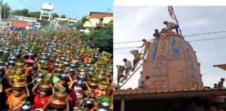 Huge Crowd of women in Gujarat to anoint the temple to escape the corona