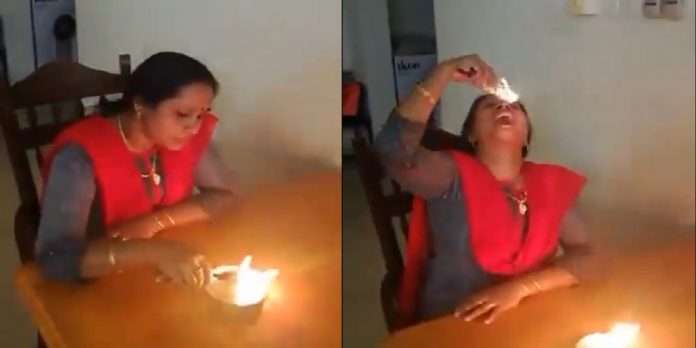 Video: Babo! women Eating Fire balls to escape from the corona, Video viral on social Media