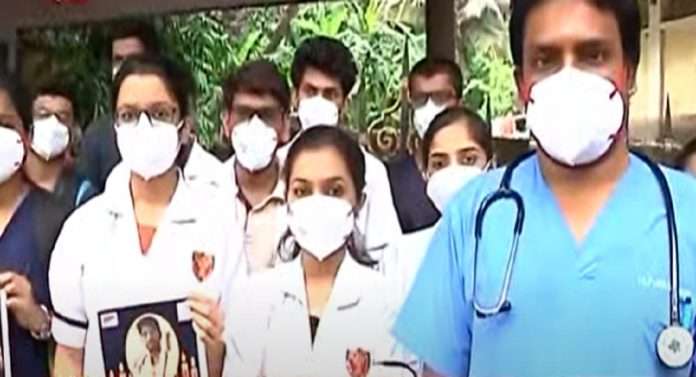 internship doctors protest in kem hospital for insurance