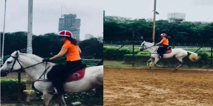 Kangana ranaut horse riding in the rain in Mumbai, watch the video