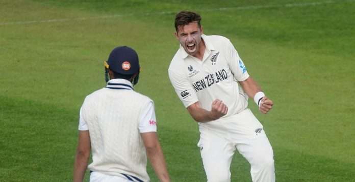 tim southee takes wicket of shubman gill