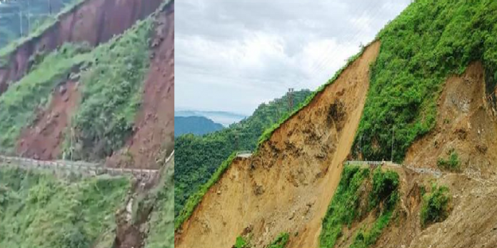 Himachal Landslide Video: Landslide in Sirmaur national highway 707 Himachal Pradesh