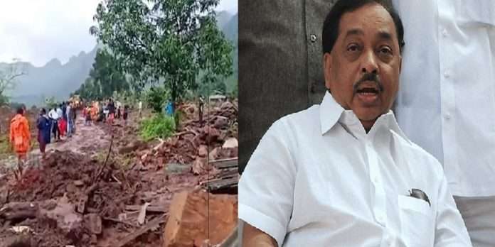 Narayan Rane announce Prime Minister Awas Yojana will provide houses to victims of Mahad Taliye village