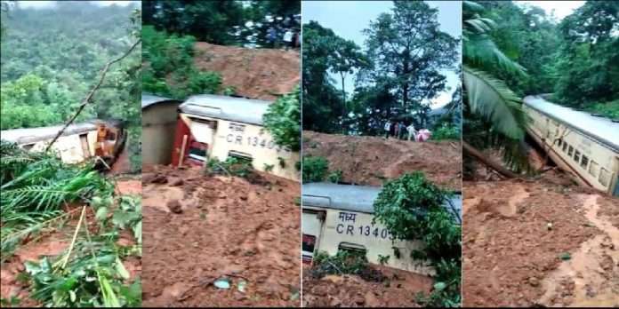 Video: Mangaluru-Mumbai Train Derails Between Dudhsagar & Sonaulim In Goa Following Landslide