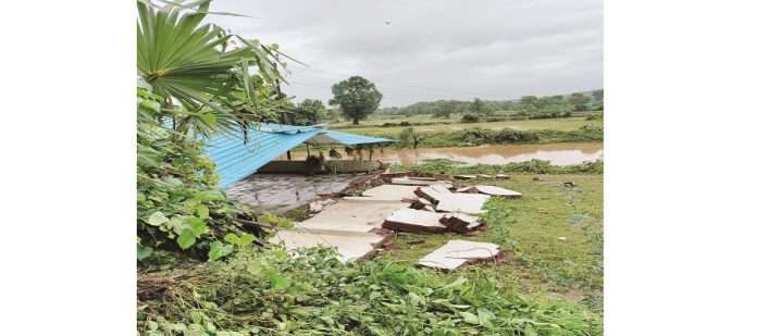 Many houses were destroyed after the floods in Karjat
