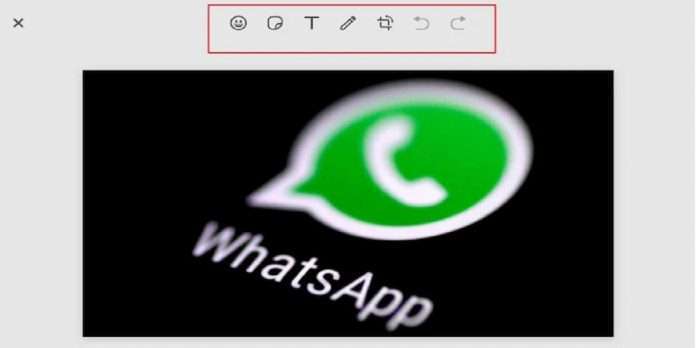 Editing option before sending photo to Whats App users