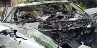 Audi car crashes into a power pole in koramangala bangaluru,7 killed