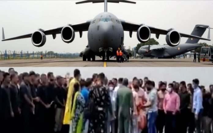 IAF's C-17 aircraft with over 120 Indian diplomats from Kabul lands in Gujarat