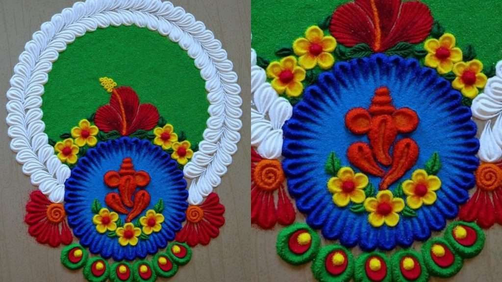 Ganeshotsav 2021 see here some beautiful best latest and trendy rangoli Designs based on ganesh rangoli theme 