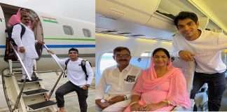 Neeraj chopra travel with parents
