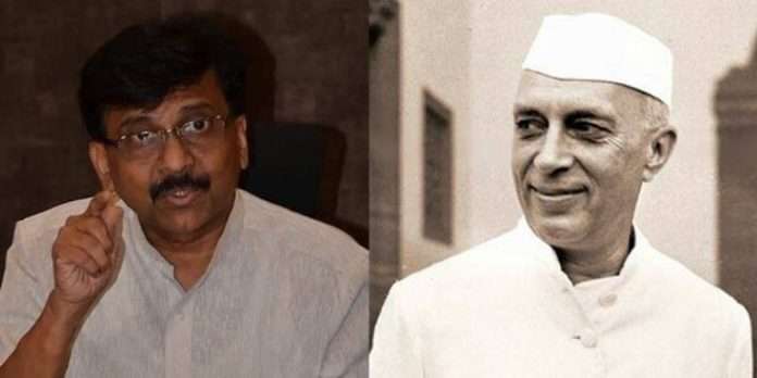 Sanjay raut slams BJP over remove photo of Pandit Nehru