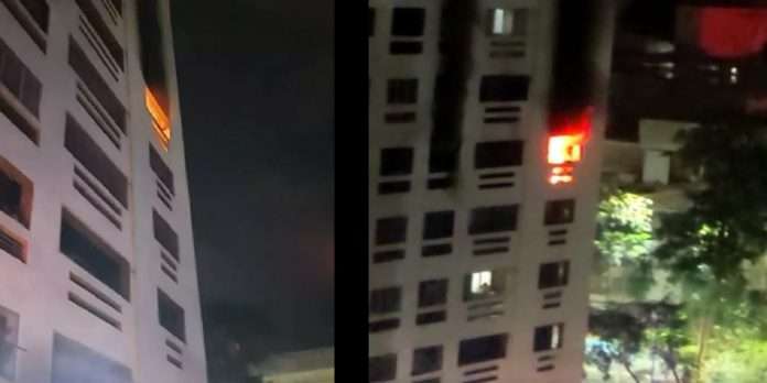 Fire breaks out in 12 storey rajeha residential building no injuries, 16 people safe